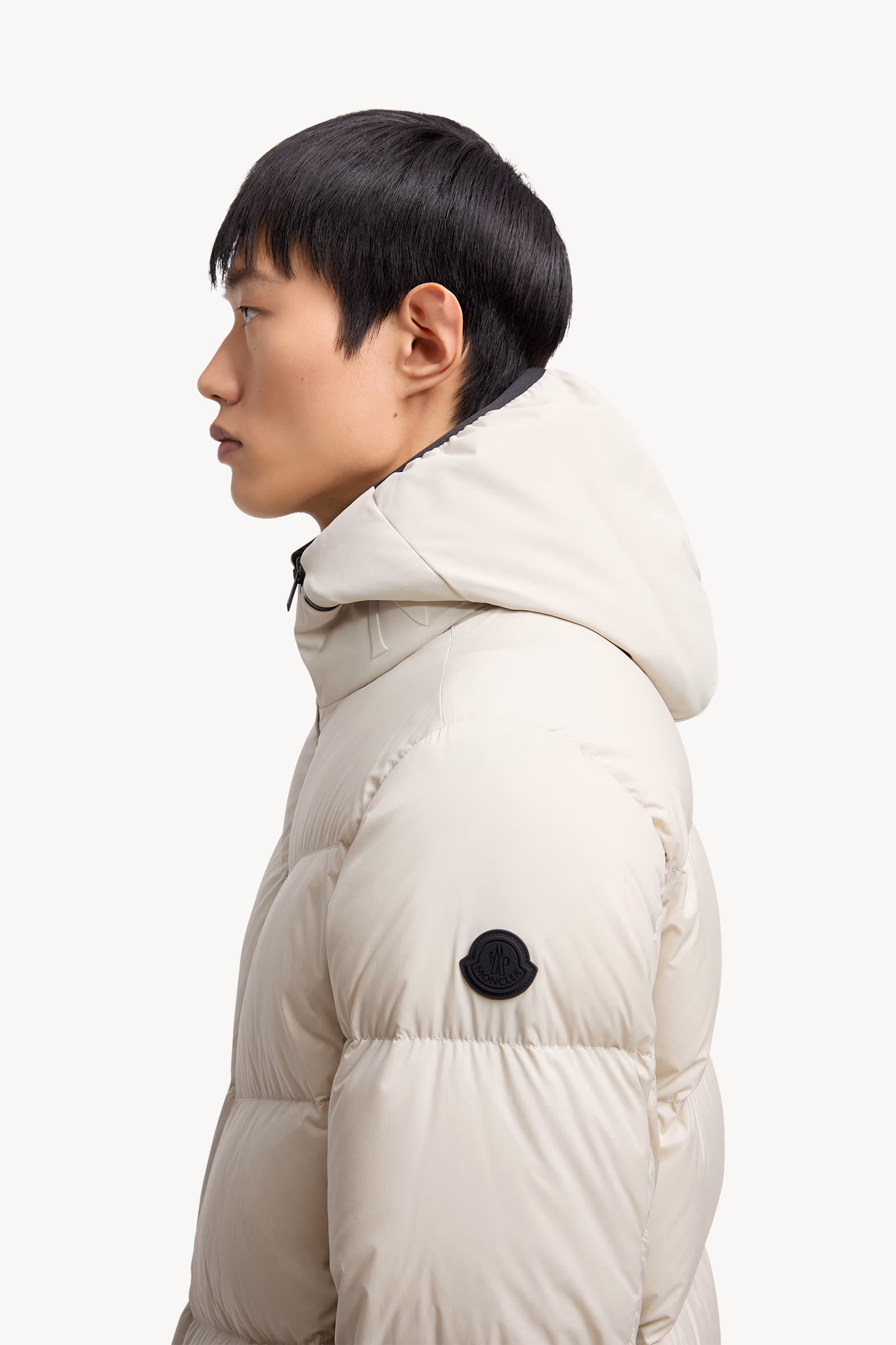 Forez Hooded Short Down Jacket Men Stone Grey Moncler 4